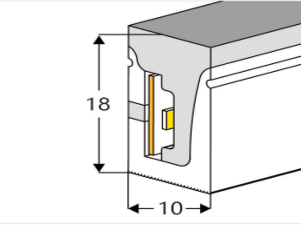 1018 Top View Silicone Neon Flex Sleeve for 10mm PCB