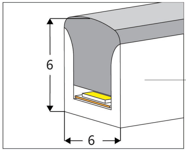 0606 Top View Silicone Neon Flex Sleeve for 3mm PCB