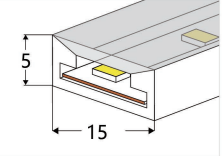 0515 Top View Silicone Neon Flex Sleeve for 12mm PCB