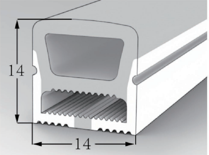 1414 Top View Silicone Neon Flex Sleeve for 10mm PCB