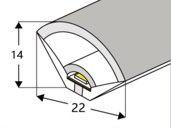 V22 Top View Silicone Neon Flex Sleeve for 5mm PCB