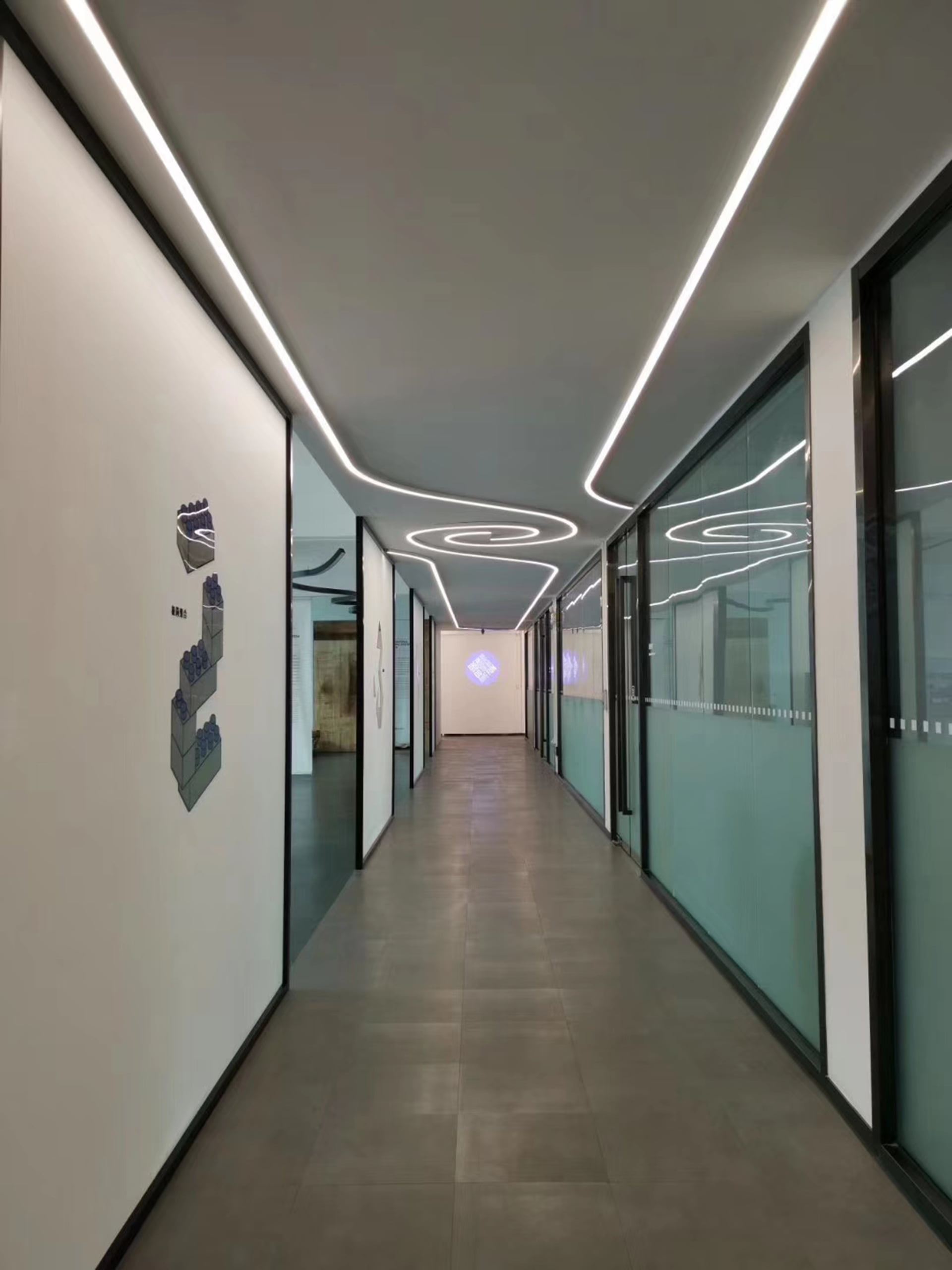 LED neon flex used as atmospheric lighting on a beach at dusk