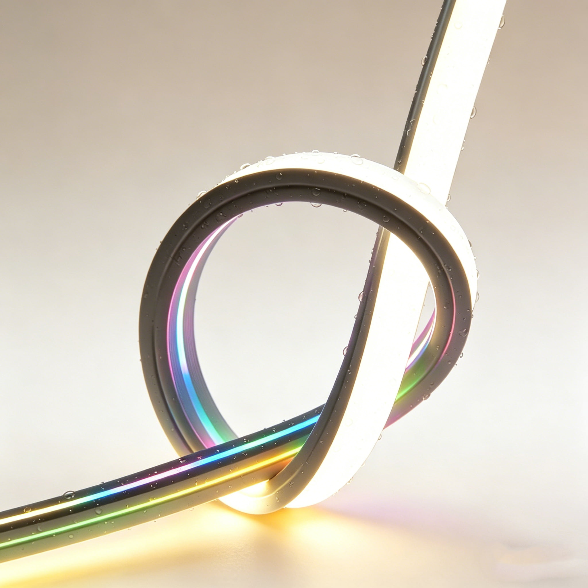 Outdoor curved silicone lighting installation