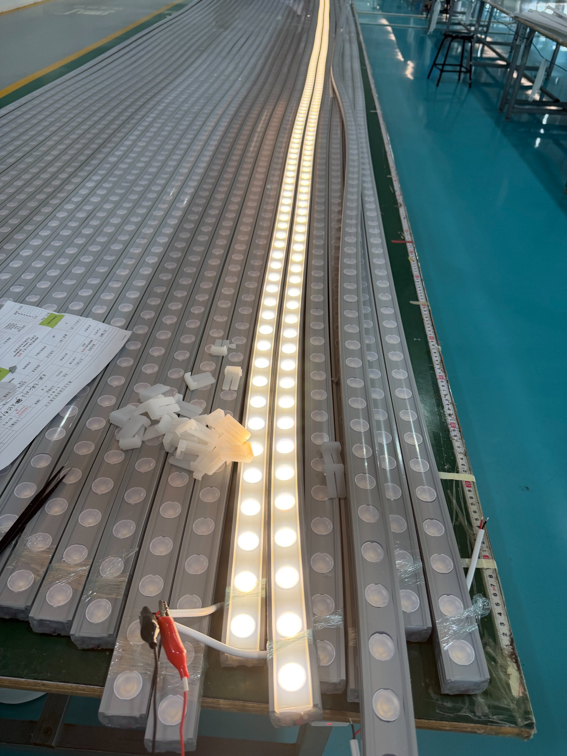 LED strip physical installation verification LED strip installation mock-up testing